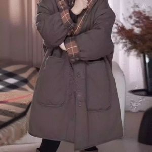 Fashionable casual all-match hooded cotton jacket for women in mid-length