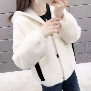 Women's Faux Mink Knit Cardigan