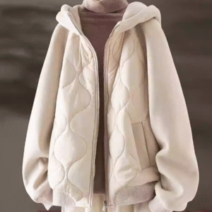 Aurora Fleece Paneled Raglan Sleeve Hooded Cotton Jacket