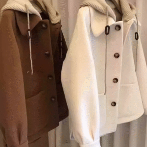 plump women's woolen coat