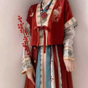 New red and Chinese style female elements