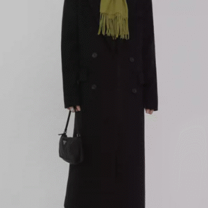 women's black woolen coat